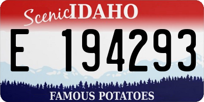 ID license plate E194293