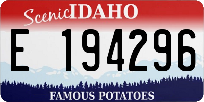 ID license plate E194296