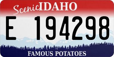 ID license plate E194298