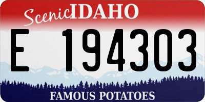 ID license plate E194303