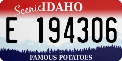 ID license plate E194306