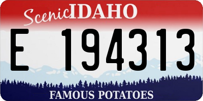 ID license plate E194313