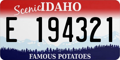 ID license plate E194321