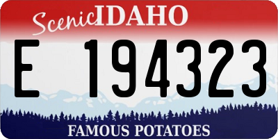 ID license plate E194323