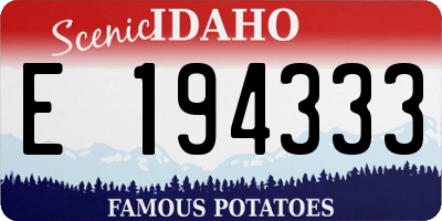 ID license plate E194333