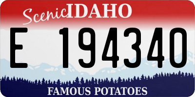 ID license plate E194340