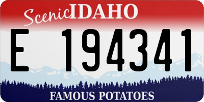 ID license plate E194341