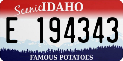 ID license plate E194343