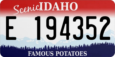ID license plate E194352