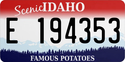 ID license plate E194353