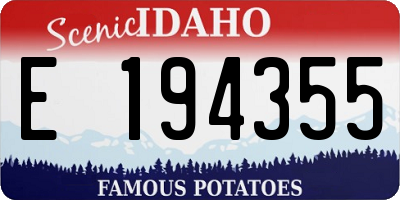 ID license plate E194355