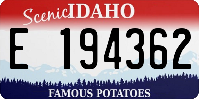 ID license plate E194362