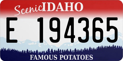 ID license plate E194365