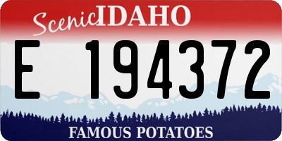 ID license plate E194372