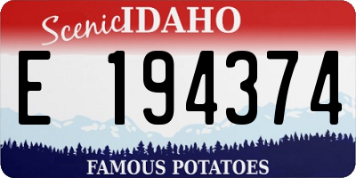 ID license plate E194374
