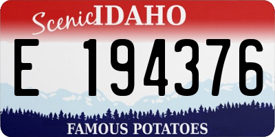 ID license plate E194376