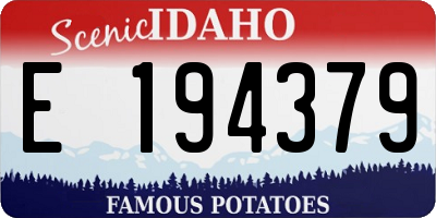 ID license plate E194379