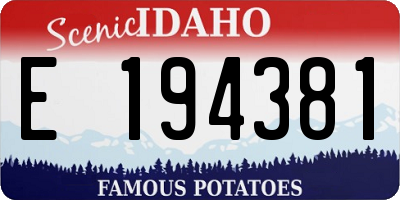 ID license plate E194381