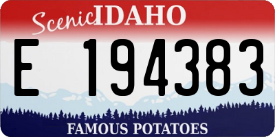ID license plate E194383