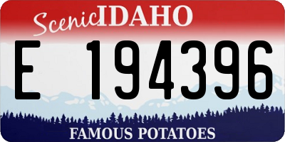 ID license plate E194396