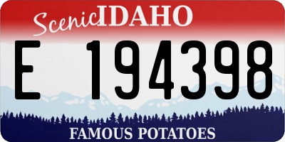 ID license plate E194398