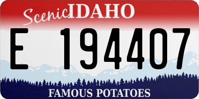 ID license plate E194407