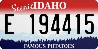 ID license plate E194415