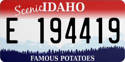 ID license plate E194419