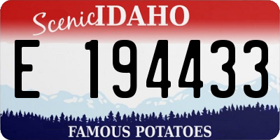 ID license plate E194433