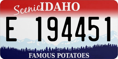 ID license plate E194451
