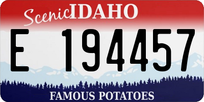 ID license plate E194457