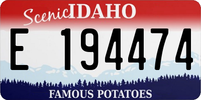 ID license plate E194474