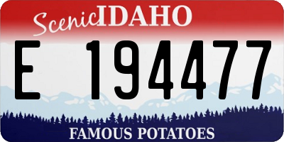 ID license plate E194477