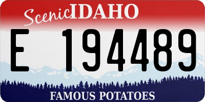 ID license plate E194489