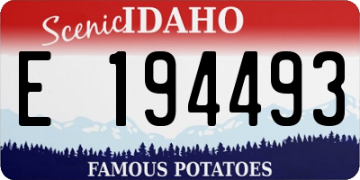 ID license plate E194493