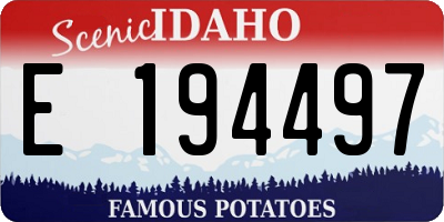 ID license plate E194497