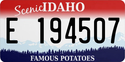 ID license plate E194507