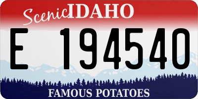 ID license plate E194540