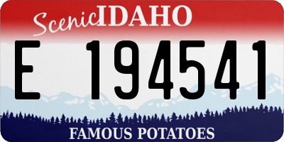 ID license plate E194541