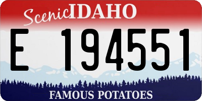 ID license plate E194551