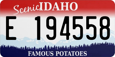 ID license plate E194558