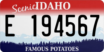 ID license plate E194567