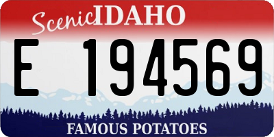 ID license plate E194569