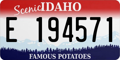 ID license plate E194571