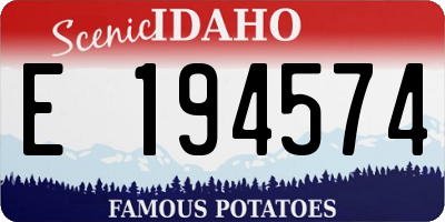 ID license plate E194574