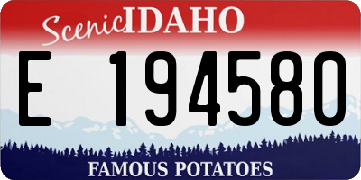 ID license plate E194580