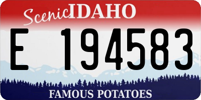 ID license plate E194583