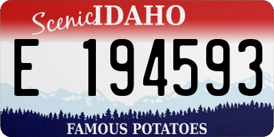 ID license plate E194593