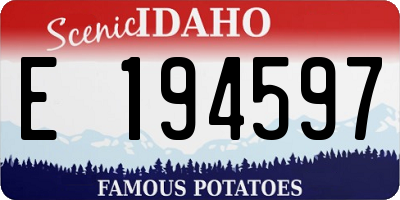 ID license plate E194597