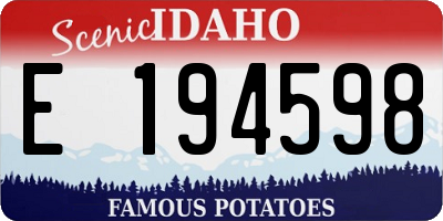 ID license plate E194598
